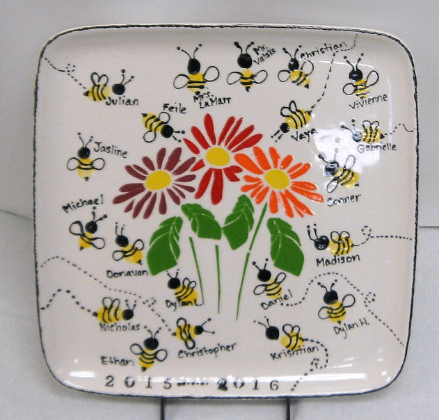 Busy Bees Fingerprint Platter