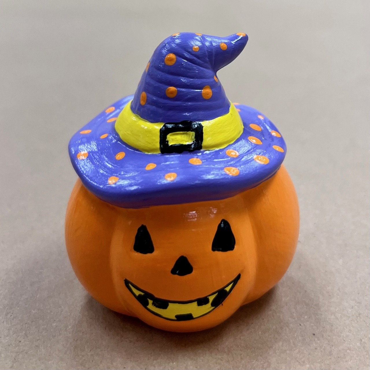 4281 SQUATTY JACK O LANTERN MIGHTY TOT CHUBBY PUMPKIN WITH HAT 3 12